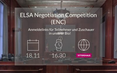 Die ELSA Negotiation Competition (ENC) geht in die nächste Runde!