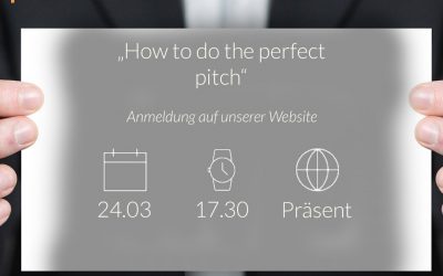 How to do the perfect pitch – Vortrag mit anschließendem Get-Together am Hafen